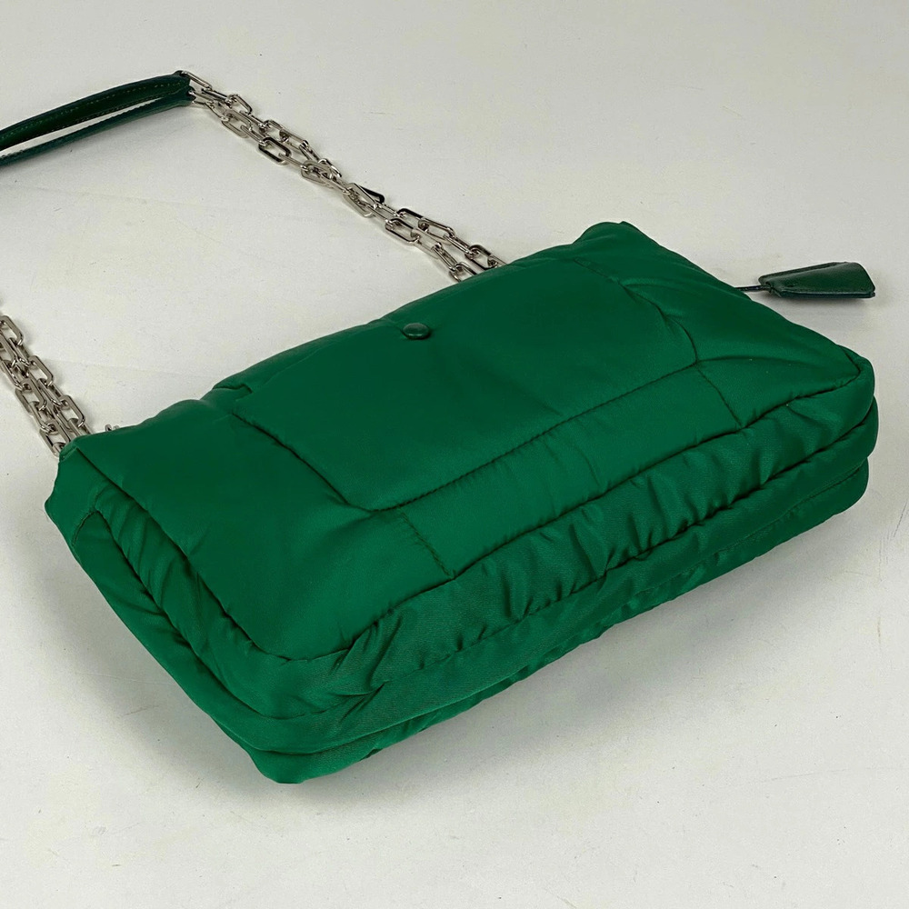 Prada Bomber Chain Shoulder Bag Logo Green - Picture 2 of 7